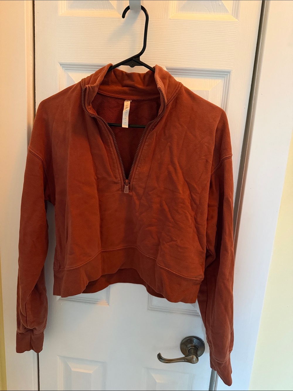 Fabletics Rust Orange Quarter-Zip Pullover